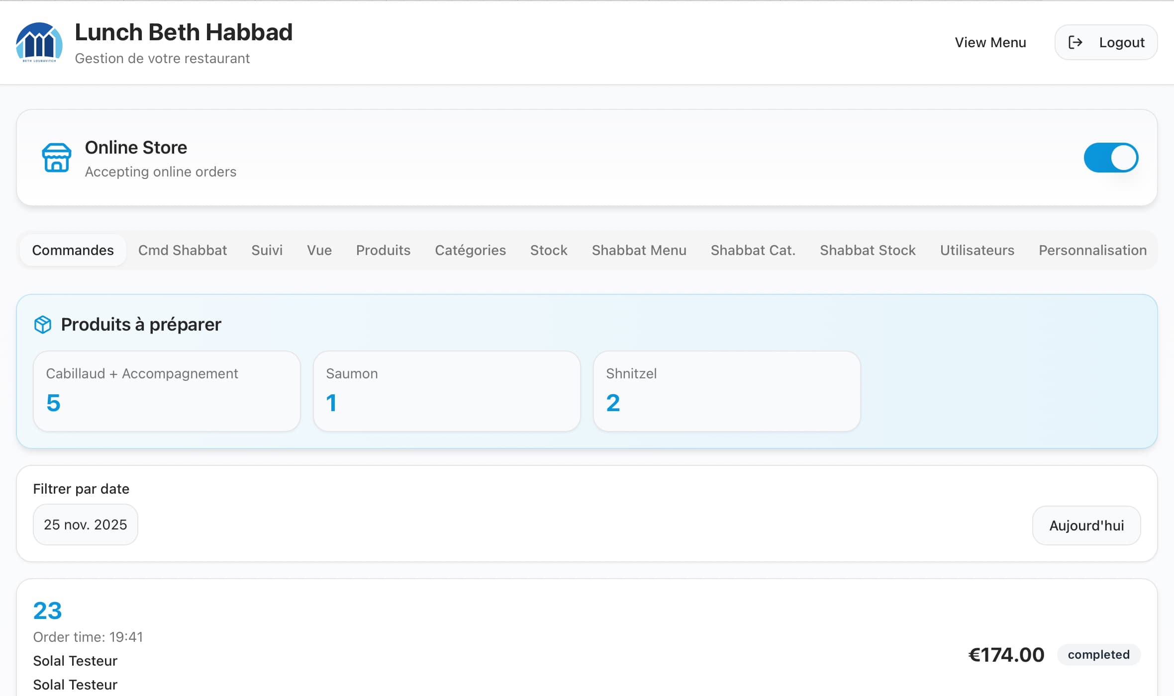 HabbadEat Admin Dashboard